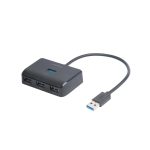 DELTACO USB-A hub 4x USB-A, , 5 Gbps,  s dodatnom ulaznom snagom, CRNI