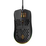DELTACO GAMING Miš Ultra-Light Gaming, 6400 DPI, RGB, Gumeni side-grip, CRNi