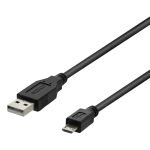 DELTACO Kabel USB-A 2.0 - USB Micro-B, 5-pinski, 1m, CRNI