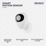 DELTACO SMART HOME Wifi Senzor pokreta, PIR, WiFi 2.4 GHz BIJELO/CRNI