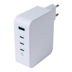 DELTACO USB-C kućni punjač, 1x USB-A, 3x USB-C, total 130 W, BIJELI
