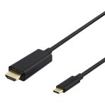 DELTACO Kabel USB-C - HDMI 4K UHD, pozlaćen, 1m,CRNI - Slika 3