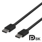 DELTACO Kabel DisplayPort 8K, DP 1.4, 1m, CRNI - Slika 2