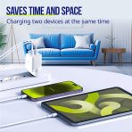 ALLITY zidni punjač GaN PD QC ATC-01-45WCC 2x USB-C 45W bijeli - Slika 2