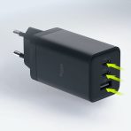 ALLITY zidni punjač GaN PD QC ATC-01-65WACC 2x USB-C 1x USB-A 65W crni - Slika 3