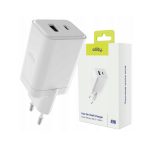 ALLITY zidni punjač GaN PD QC ATC-01-45WAC 1x USB-C 1x USB-A 45W bijeli