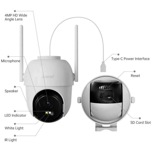 ARENTI OP1 Ultra HD 4MP Wi-Fi vanjska kamera