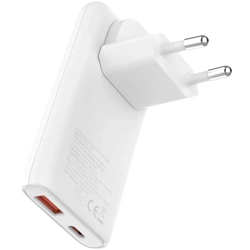 Allity zidni punjač GaN PD QC ATC-02-65WAC 1x USB-C + 1x USB-A 65W bijeli 1