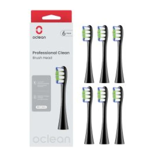 OClean Profesionalna glava četkice za čišćenje - 6 dijelova Crna, za električnu četkicu za zube 1