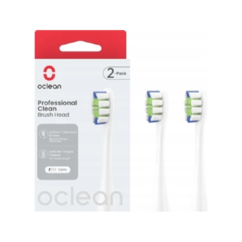 Oclean Profesionalni nastavak za čišćenje - 2 komada, bijeli, za električnu četkicu za zube 1