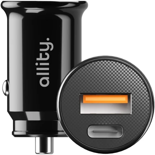 Allity auto punjač ACC-100-30WAC 1x USB-C 1x USB-A 30W crni 1